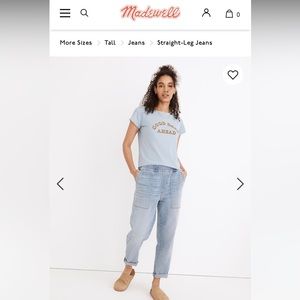 NWT Madewell Pull-on Relaxed Jeans in Lisford Wash